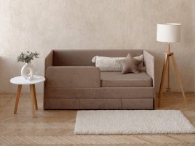 Диван-кровать Happy (капучино) в Красном Яре (селе) - krasnyj-yar-selo.mebel-nsk.ru | фото