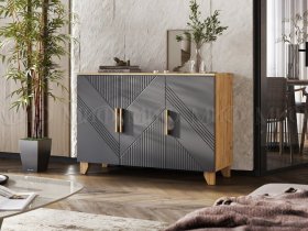Комод Ирис (дуб крафт/браш графит) в Красном Яре (селе) - krasnyj-yar-selo.mebel-nsk.ru | фото