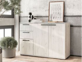 Комод Стандарт-3 NEW (дуб крафт белый) в Красном Яре (селе) - krasnyj-yar-selo.mebel-nsk.ru | фото