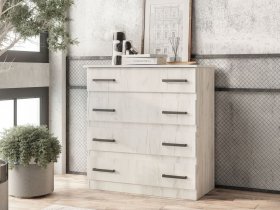 Комод Стандарт-6 NEW (дуб крафт белый) в Красном Яре (селе) - krasnyj-yar-selo.mebel-nsk.ru | фото